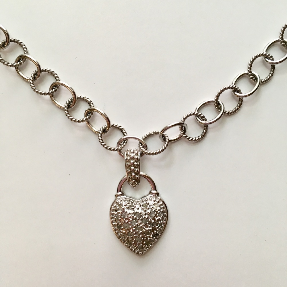 Sterling Silver Heart Lock Necklace